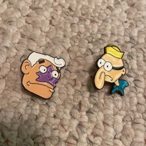 Nickelodeon Spongebob Squarepants Mermaid Man and Barnacle Boy Enamel Pins